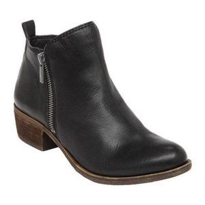 Lucky Brand Basel Leather Chelsea Ankle Booties, Black - Women's US 6.5